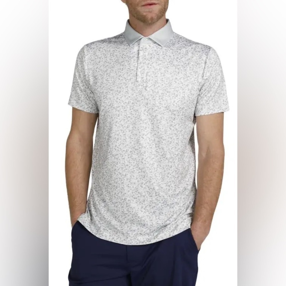 NWT Redvanly Men’s Eaton Performance Polo in Glacier Grey in size XL